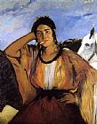 Edouard Manet Canvas Paintings - Gypsy with Cigarette